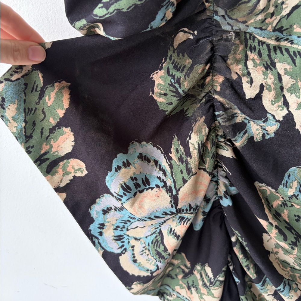 RHODE Camellia Vine Black Floral Pia Dress Size 8 - Picture 7 of 16